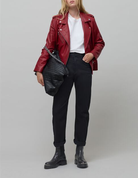 Vaqueros slouchy negros de algodón para mujer - IKKS