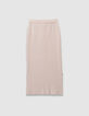 Beige midirok split tricot meisjes-4