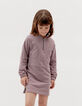 Girl's lilac cut-out sweatshirt dress-1