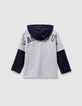 Grijs T-shirt biokatoen trompe l'oeil mouwen jongens-7