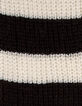 Schwarzes M&auml;dchenstrickkleid mit cremewei&szlig;en Streifen-6