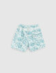 Zwemshort aqua bloemenprint gerecycleerd jongens-3