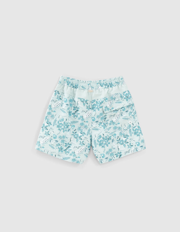 Zwemshort aqua bloemenprint gerecycleerd jongens-3