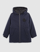 Parka 2-en-1 marine doudoune motif jacquard garçon-1