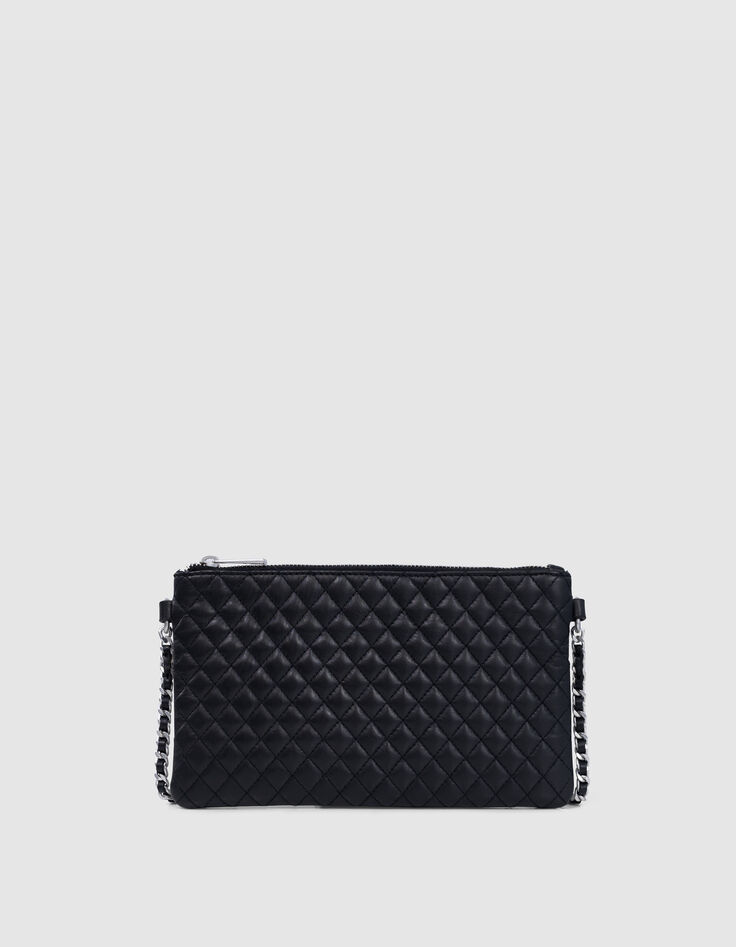 Women's 111 black quilted lambskin clutch bag-2
