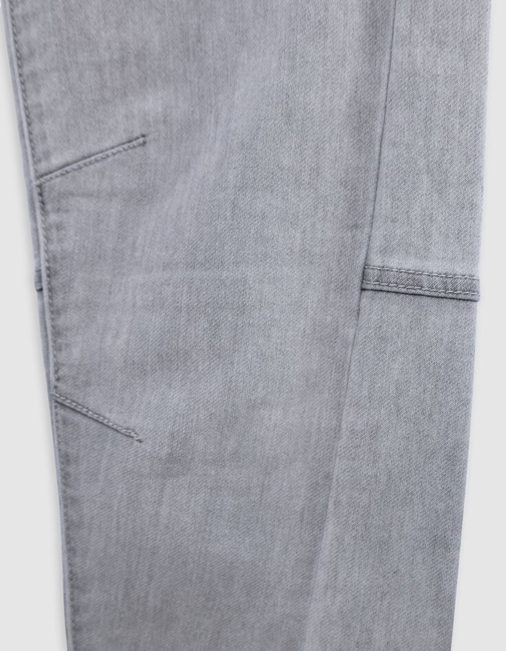 Boy's grey cut-off knee JOGGER jeans-5
