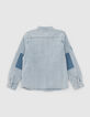 Blauw jeanshemd afneembare kap jongens-4