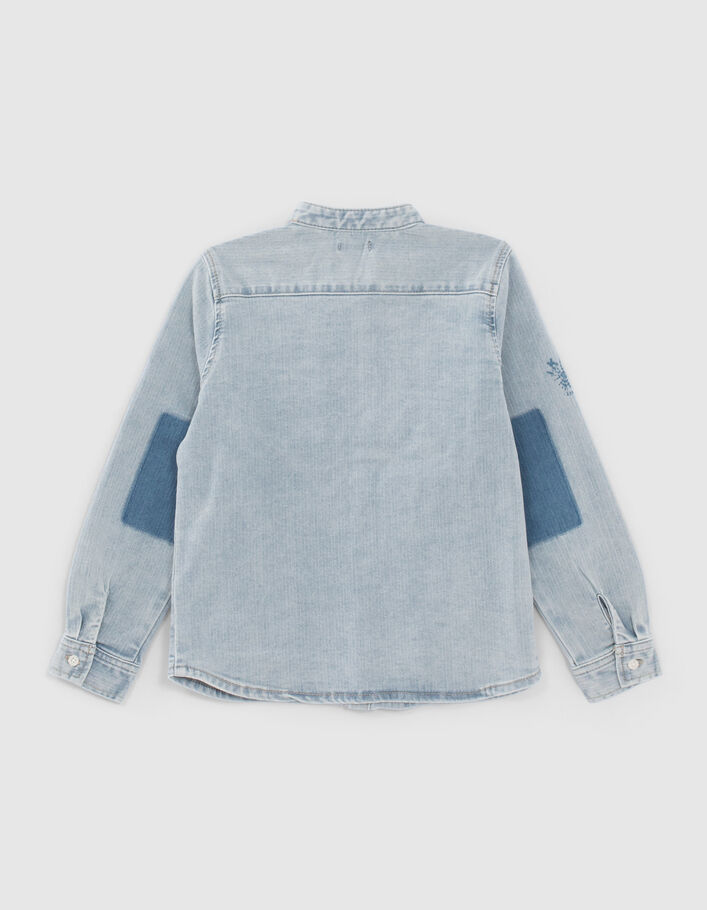 Boys’ blue denim shirt with detachable hood - IKKS