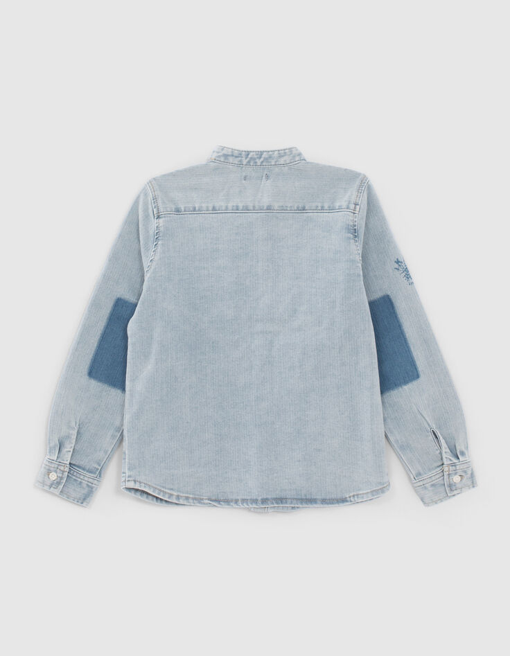 Blauw jeanshemd afneembare kap jongens-4