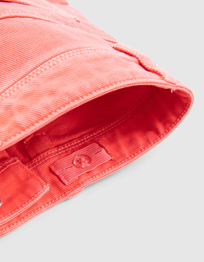 Rote Upcycling-Mädchenjeansshorts mit aufgesetzten Taschen - IKKS
