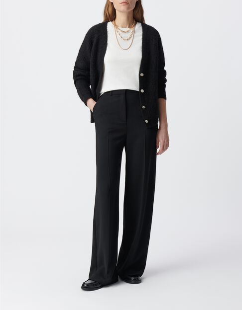Pantalon large noir taille haute Femme - IKKS