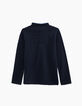 Polo navy con cuello camisero efecto óptico niño -4