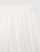 Cremewei&szlig;e, weite M&auml;dchenhose aus LENZING&trade; ECOVERO&trade;-2