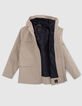 Boys’ beige parka with heat-sealed seams-6