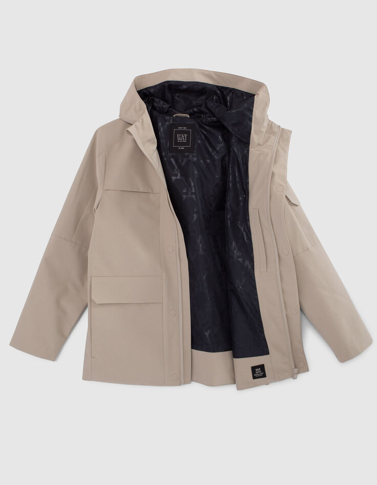 Boys’ beige parka with heat-sealed seams-6