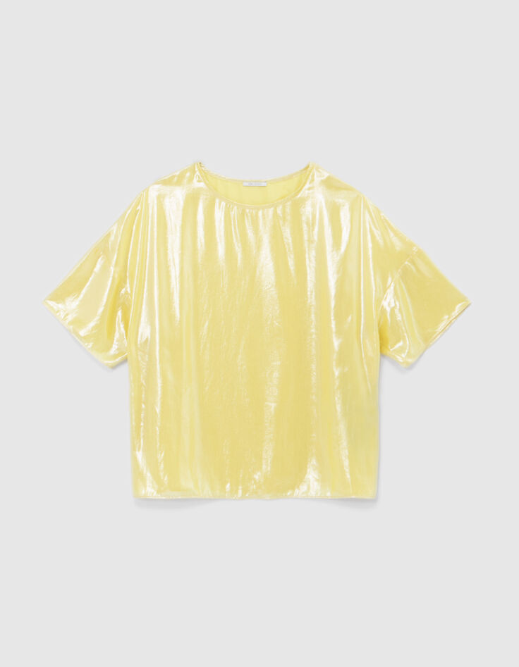 Top amarillo lamé loose-5