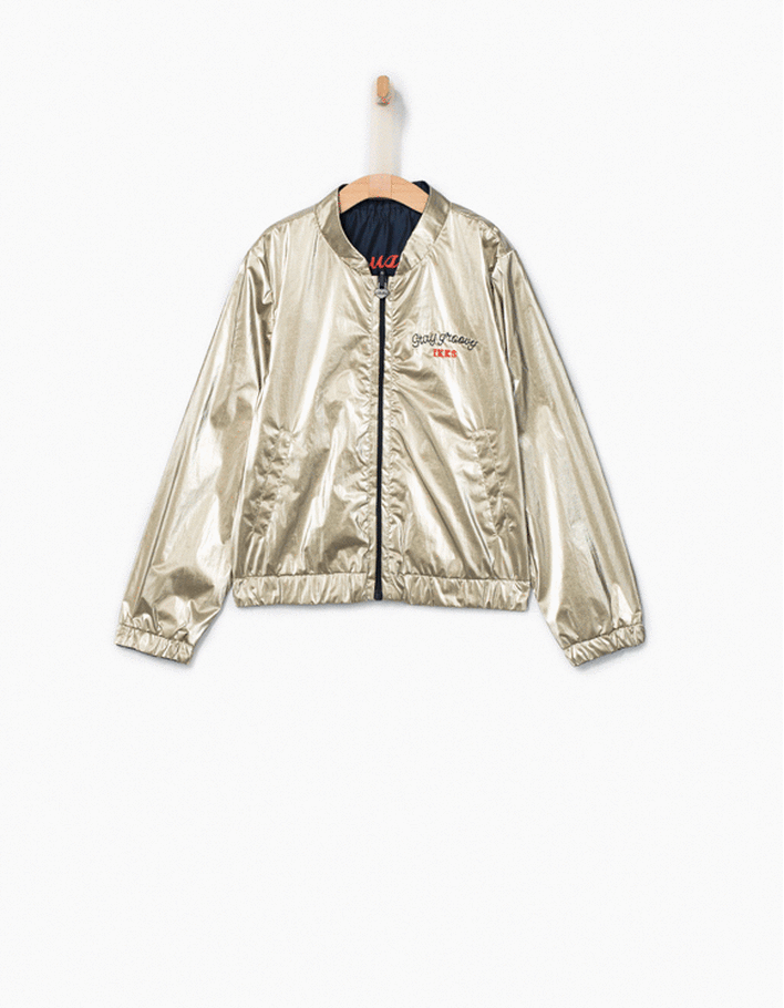 Girls metallic bomber on sale jacket