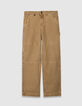 Beige canvas broek timmermansstijl Heren-6
