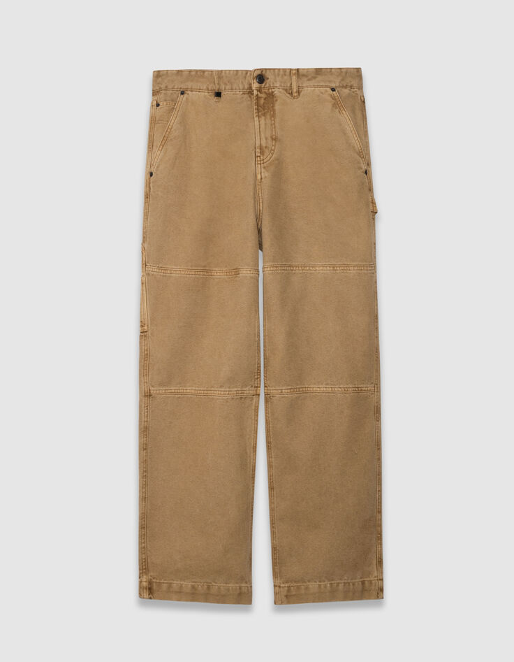 Beige canvas broek timmermansstijl Heren-6