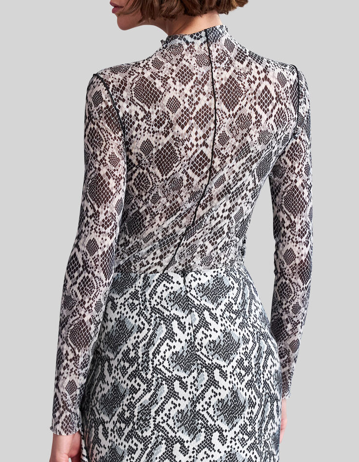 Top blanca estampado pitón gráfico Mujer-3 Top blanca estampado pitón gráfico Mujer-3