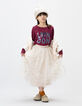 Girl's white tulle midi skirt-8