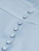 Robe longue sans manches bleu ciel satin&eacute;e Femme-8