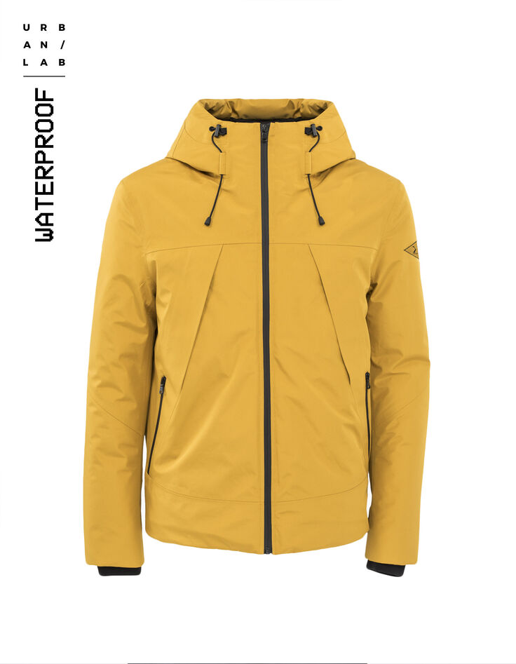 Strohgelbe Herrensteppjacke mit Reißverschlusstaschen-2
