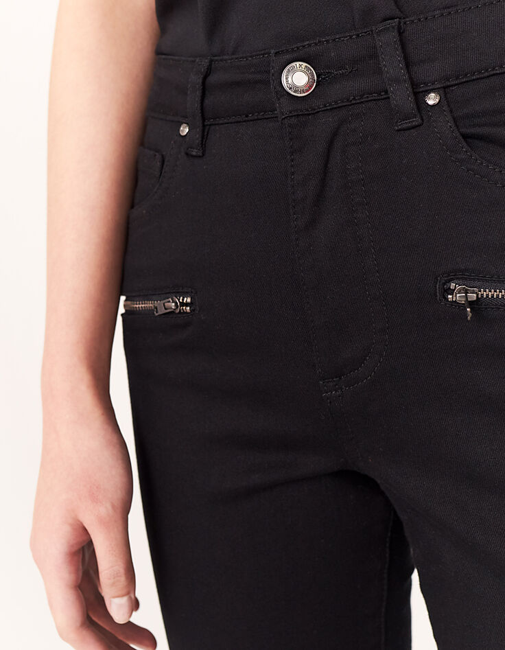 Jean slim 7/8ème taille haute noir femme-4