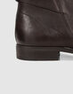 Men’s brown leather boots with buckled strap-5