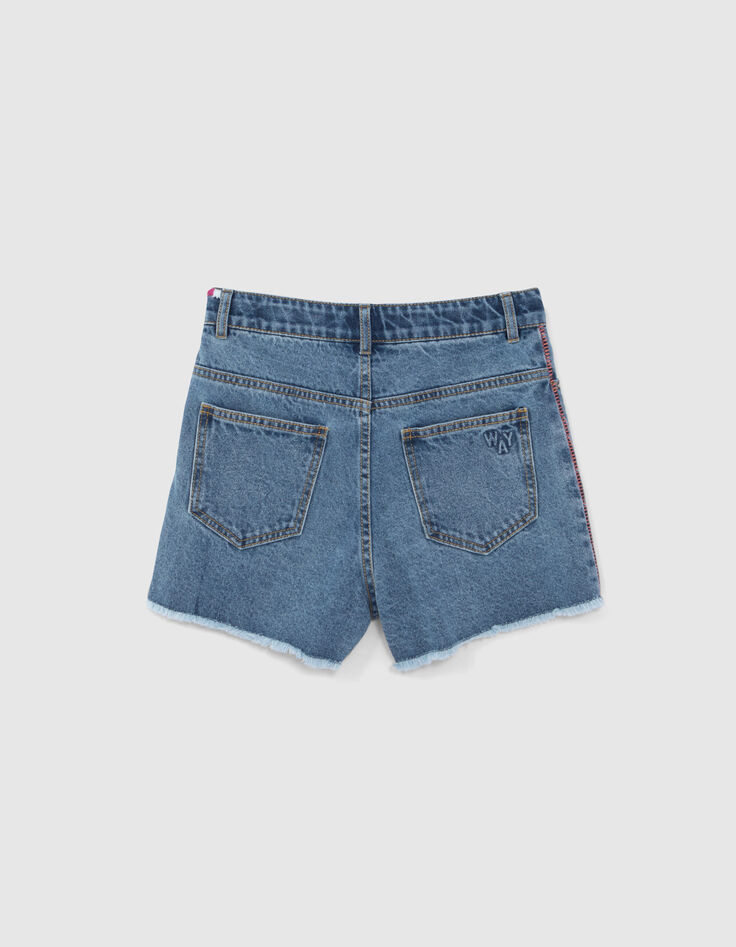 Shorts vaqueros azul waterless hilos bordados ni&ntilde;a-5