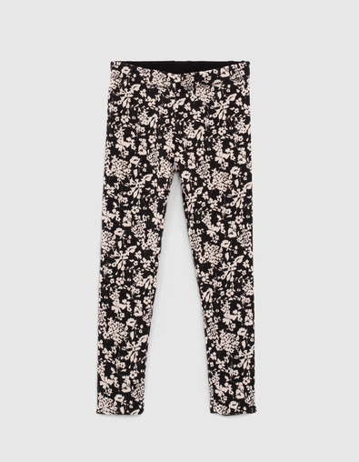 Omkeerbare legging zwart en grafische print meisjes - IKKS