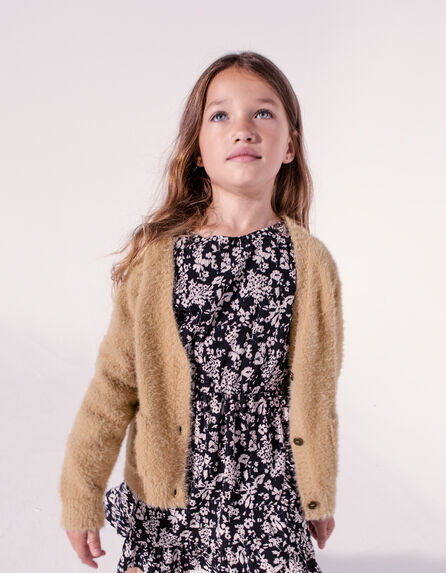Cardigan caramel tricot moelleux fille