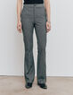 Pantalon flare long mix laine effet caviar femme-2