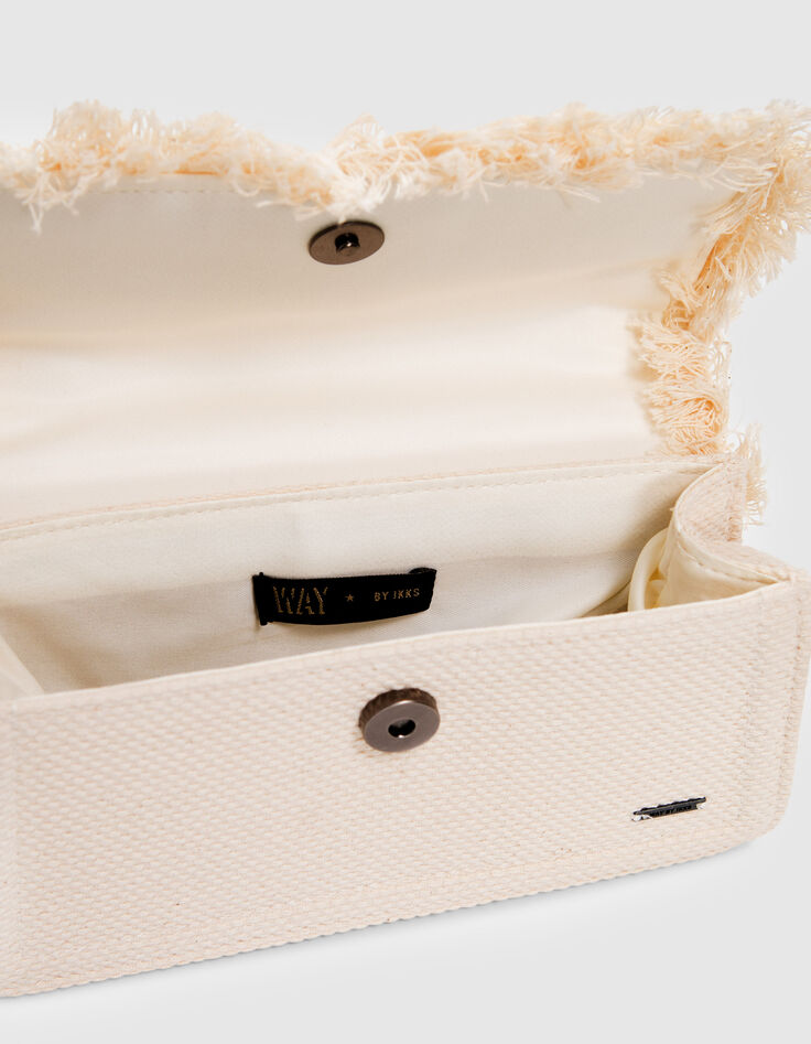 Cremewei&szlig;e Mini-M&auml;dchenhandtasche mit &Uuml;berschlag-5