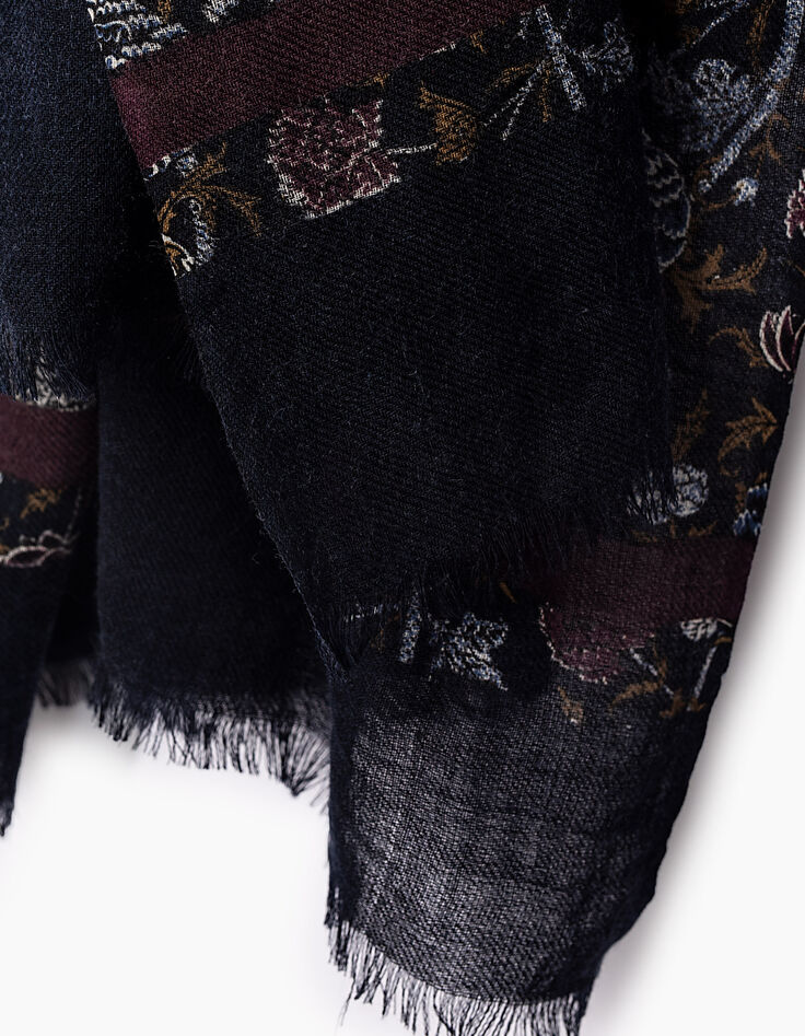 Women's peony print scarf-3