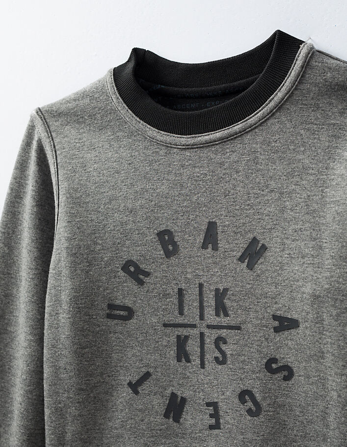 Boys’ granite marl and black reversible sweatshirt - IKKS