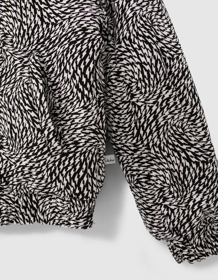 Girls' silver/graphic print reversible padded jacket - IKKS