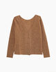 Omkeerbaar camel vest fantasie harig breigaren dames-1