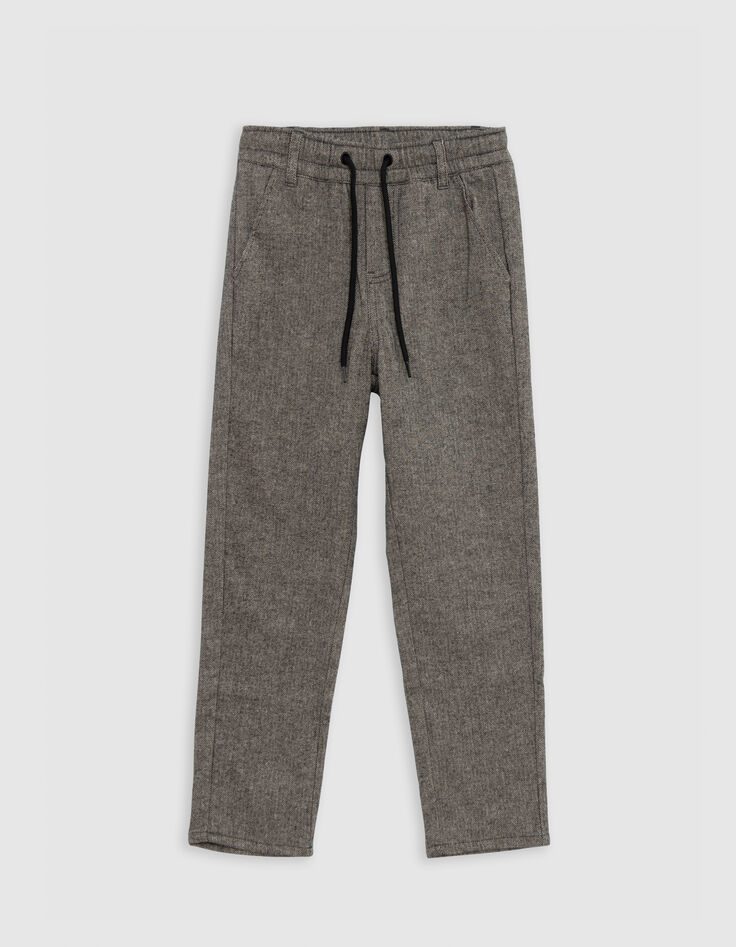 Boy's grey herringbone knit pants-2