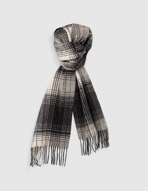 Men’s charcoal check scarf