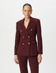 Women’s burgundy Milano knit suit jacket-2