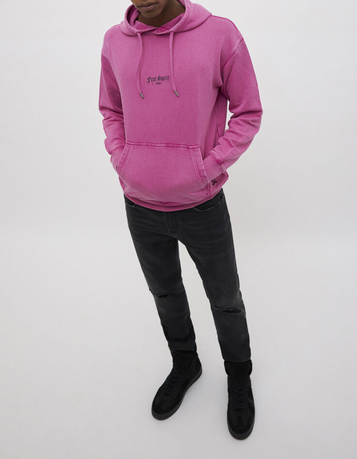 Sudadera rosa felpa capucha Hombre-7