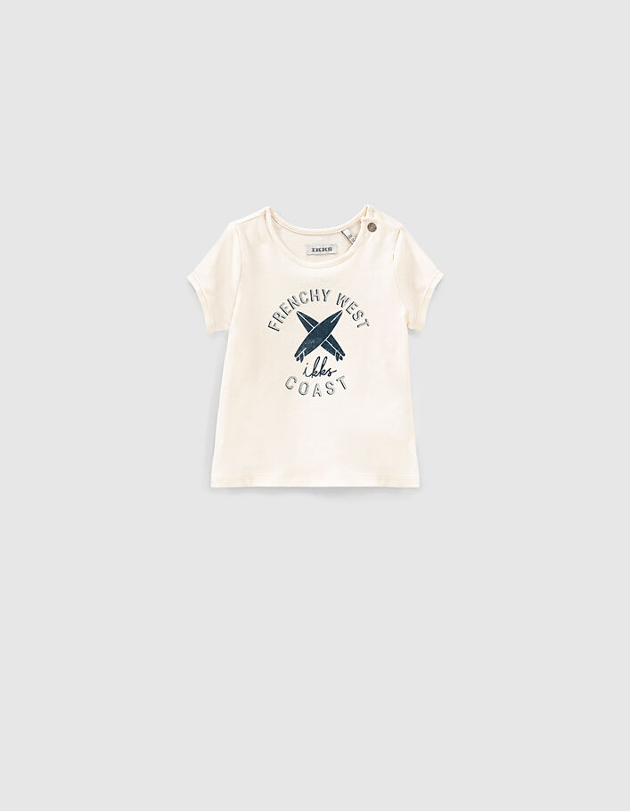 Conjunto vestido navy y camiseta cruda bebé niña - IKKS