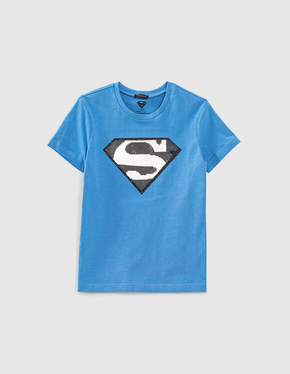 Camiseta azul medio cápsula IKKS - SUPERMAN niño
