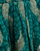 Girls' green short dress with gold leaf print-7