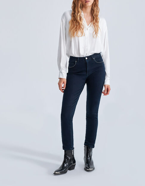 Blauwe slim 7/8 jeans studs Powerstretch Waterless Dames - IKKS