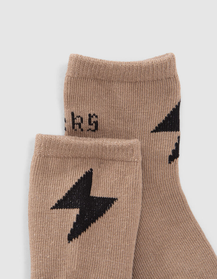 Calcetines negro y beige bebé niño-5