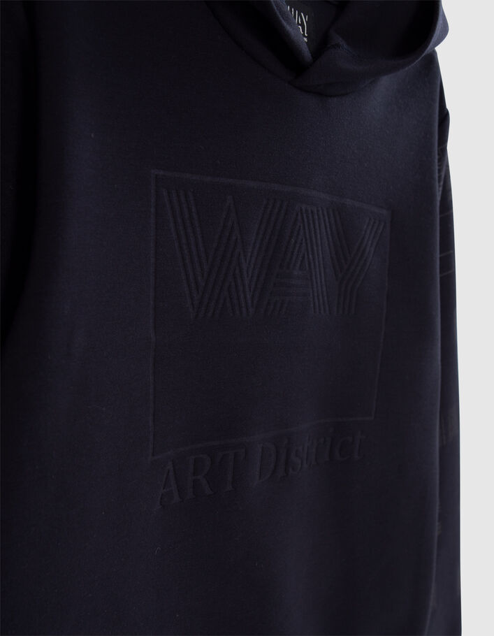 Marineblaues Jungen-Sweatshirt mit Arty Ton-in-Ton-Print - IKKS
