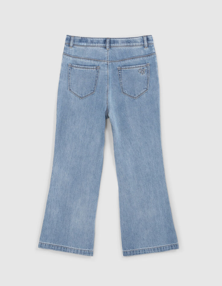 Blaue FLARE-Mädchenjeans in Crop-Länge-3