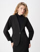 Veste de tailleur noire cintr&eacute;e d&eacute;coupes manches Femme-6